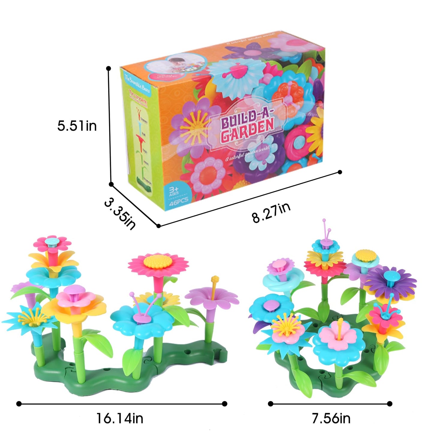 Yevior Gifts Toys For Girls Flower Garden Building For Kids Age 3, 4, 5, 6, 7 Year Old,Toys Gifts For Toddlers Play Set Educatio