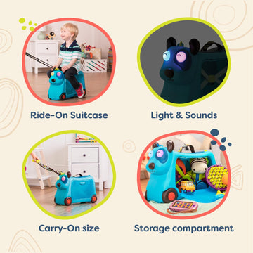 B. Toys- On The Gogo - Woofer- Ride-On Suitcase – Kids Luggage – Storage Space For Travel – 2 Years +