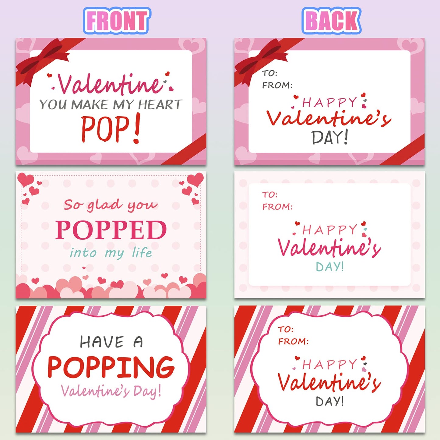 Valentines Day Gifts For Kids, 30 Pack Valentines Day Cards For Kids With Mini Heart Pop Fidget Toys For Boys Girls, Valentines