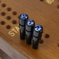 WE Games Black Metal Cribbage Pegs with Austrian Crystals - Set of 3 - Cobalt Blue