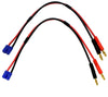 Apex Rc Products Ec3 Connector Plug -> 4Mm Banana Plugs Battery Charge Lead Adapter Cable - 2 Pack 1405