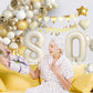 80Th Birthday Decorations Sand White Gold,80Th Birthday Balloon Arch Garland Kit With Happy 80Th Birthday Number 80 Foil Balloon