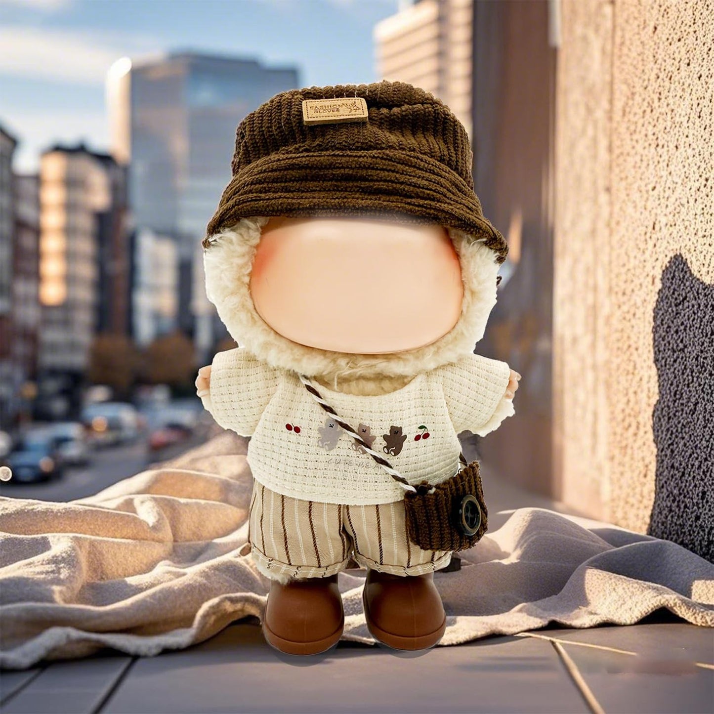 Eayaele Clothes for Labubu - 5PC Set with Shoes for 6.7 Inches Doll  enhanced Outfit with Accessories  Stylish Clothes for Labubu (NO Doll)(LBB-61)