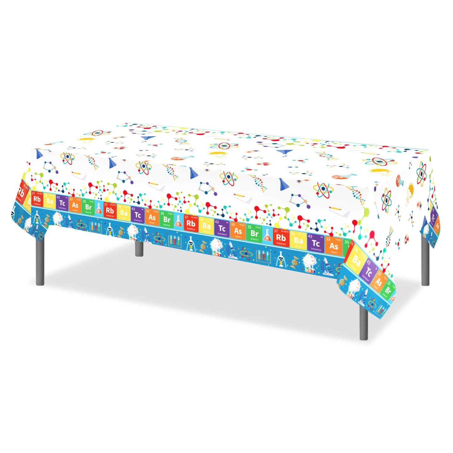 2 Pack Science Party Tablecloth Science Party Decorations Laboratory Party Table Covers Plastic Science Laboratory Birthday Tabl
