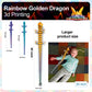 Rwsefk 30 In 3D Printed Dragon, 30Inch Dragon,3D Dragon Toy,Large Dragon Present,Ariculated Crystal Dragon(Gold Rainbow)