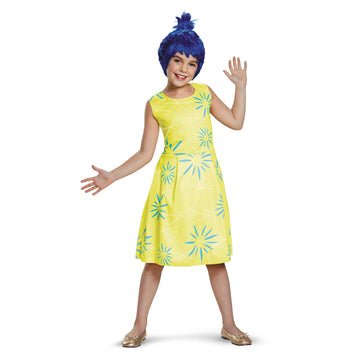 Inside Out Joy Costume For Kids, Official Disney Pixar Inside Out Classic Girls Costume, Child Size (4-6X)