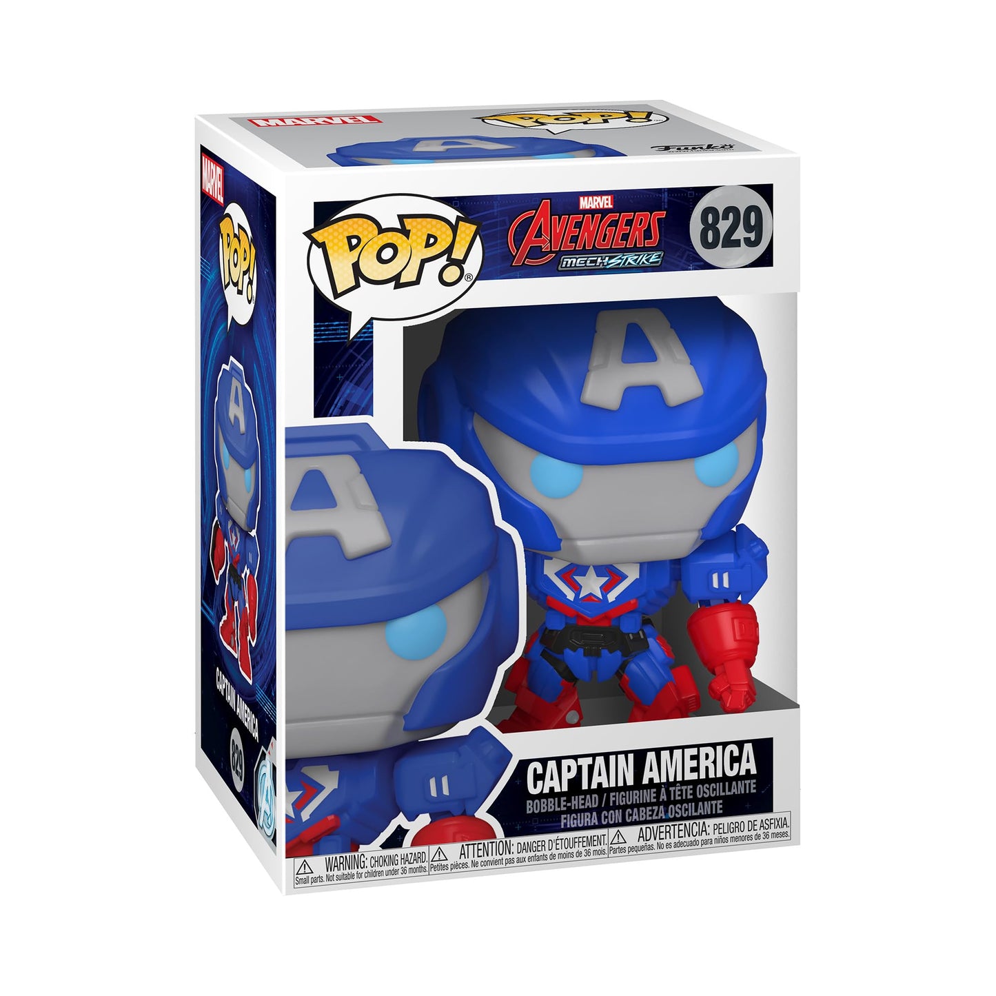 Funko Pop Pop! Marvel: Marvel Mech - Captain America Multicolor, 3.75 Inches