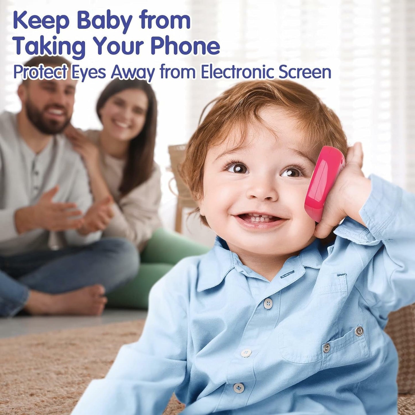 BABYFUNY Toys for 1 Year Old Girl Gifts, 15 Functions Phone Toddler Girl, Learning Baby Toys 12-18 Months, Kids Cell Phone Easte