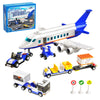 City Passenger Airplane Building Set, Compatible With Lego Plane Blocks Toy, With Plane Trailer, Luggage Truck, Fun Airport Idea