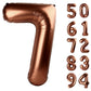 Dark Brown 7 Balloon, Coffee Brown Number Balloons 40 Inch, 7Th Chocolate Brown Birthday Decorations For Kids Girls Boys, Brown