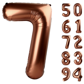 Dark Brown 7 Balloon, Coffee Brown Number Balloons 40 Inch, 7Th Chocolate Brown Birthday Decorations For Kids Girls Boys, Brown