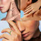 LuckyAmor Anxiety Ring for Women Spinner Ring:4mm Sand Blasted Rotatable Titanium Steel Spinner Band Rings Fidget Rings for Wome