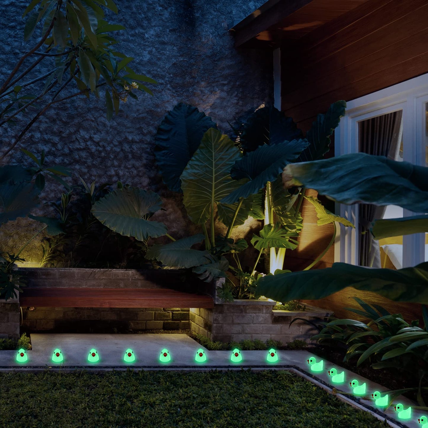 Tarpop 150 Pcs Luminous Tiny Ducks Mini Resin Ducks Miniature Duck Figures Micro Dollhouse Duck Accessories Landscape Gardening
