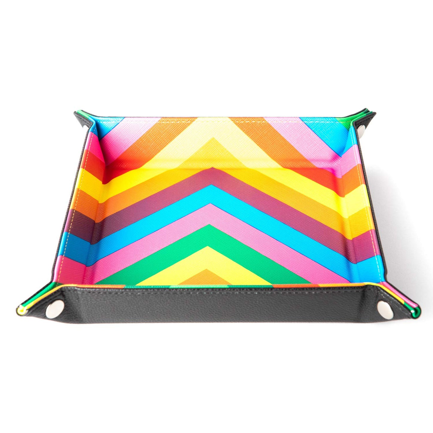 Metallic Dice Games Lic534 10 X 10 In Folding Dice Tray - Leather - Rainbow