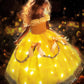 Uporpor Light Up Princess Belle Costume Girls Kids Toddler Beauty And The Beast Dress Outfit Cosplay Halloween Christmas Carniva