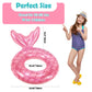 Heysplash Mermaid Pool Float, Mermaid Tail Shaped Pool Swimming Float Tube Ring Floatie, Water Fun Beach Party Swimming Pool Toys For Kids Adults Water Activities, 70Cm Diameter, Rose Gold + Blue