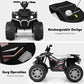 Olakids 12V Kids Ride On Atv, 4 Wheeler Electric Vehicle For Toddlers, Battery Powered Motorized Quad Toy Car For Boys Girls With Led Lights, Music, Horn, High Low Speed, Soft Start (Black)