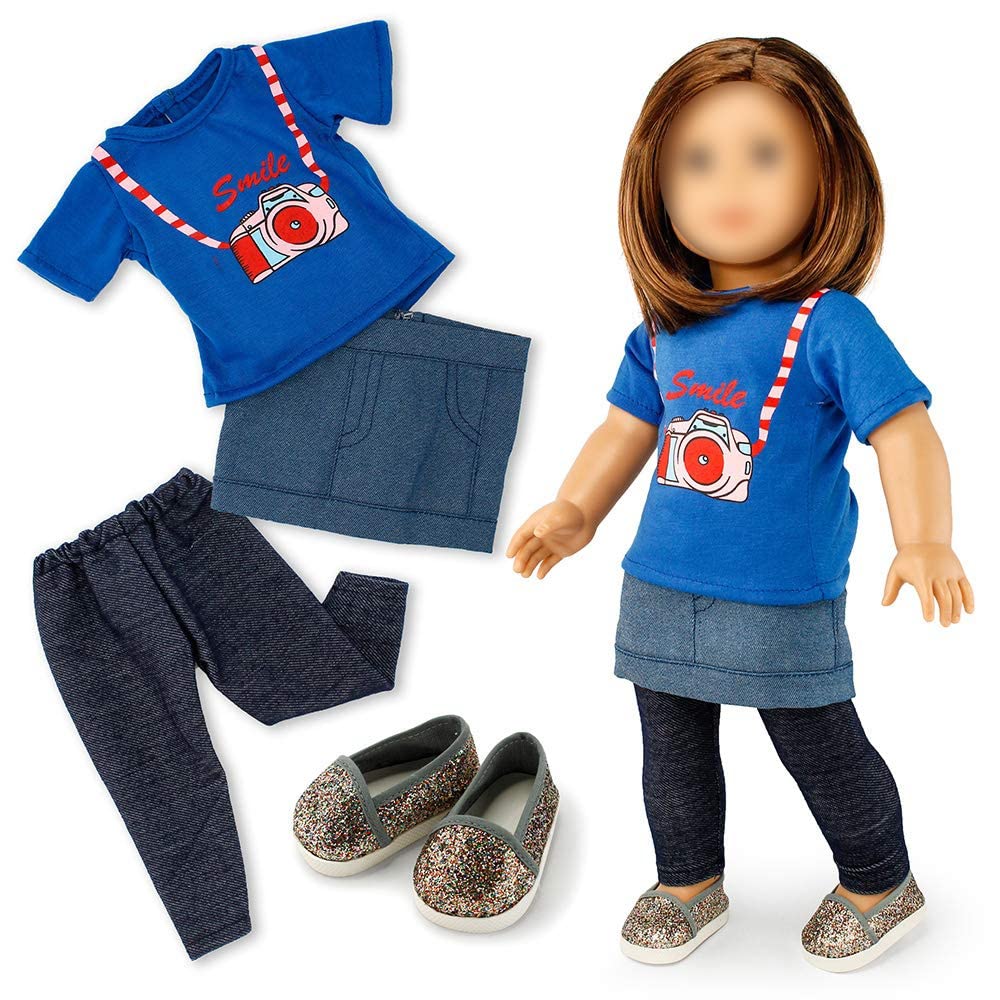 Oct17 Doll Clothes For American Girl 18    Inch Dolls Wardrobe Makeover Outift Dog Puppy Casual Wear Bundle