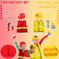 Vicenpal 4 Sets Kids Dress Up Costumes Police Officer Costume Doctor Construction Worker Fireman Costume Scientist Lab Dress Up