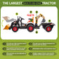 Okybaby 24V Kids Ride On Tractor Toy Electric Car For Kids With 4-In-1 Construction Attachments Excavator, Dump Truck & Bulldoze