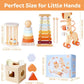 Smartwo Wooden Montessori Toys Set for Toddlers Wooden Toy Set for Babies Educational Object Permanence Box Xylophone(Glockenspiel) Stacking Rattle Birthday Gift for Boys Girls Ages 1 2 3 4 5