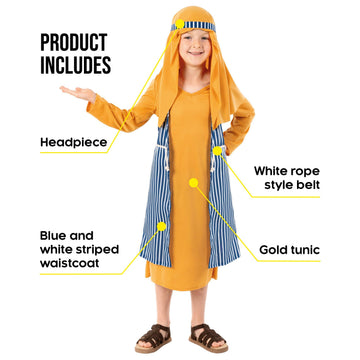 Fun Shack Boys Shepherd Costume Kids, Shepherd Costumes For Kids, Shepherd Boy Costume, Kids Joseph Costume For Boys, Small