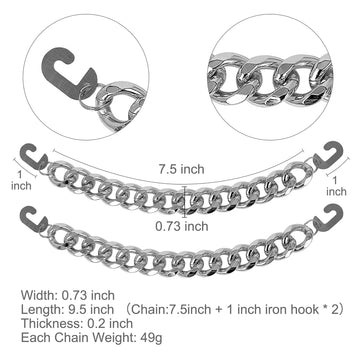Silver Bling Metal Chain Decoration Charms For Teen Men Women Adults Shoes Accessories