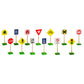 Guidecraft 7" Wooden Block Play Traffic Signs Set - Multicolor Rubberwood Educational Toys for Toddlers, Model G309