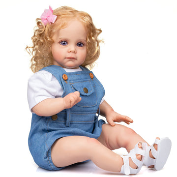 24 Inch Reborn Baby Doll Clothes Denim Outfits For 22-24 Inch Newborn Reborn Girl Dolls Matching Clothes……