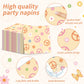 96 Pcs Groovy Birthday Party Supplies For 24 Guests Hippie Peace Sign Tableware Plates Napkins 60'S 70'S Two Groovy Retro Dinnerware Table Decorations Hippie Party Favor For Birthday Baby Shower Decor
