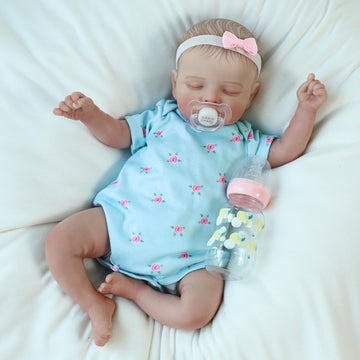 Ksbd Realistic Reborn Baby Dolls - 18 Inch Rosalie Newborn Baby Sleeping Girl, Cloth Body Poseable Real Life Baby Dolls Birthday