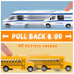 KIDAMI Die-cast Metal Toy Cars Set of 5, 1:64 Scale, Openable Doors, Pull Back, Official Car
