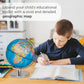 Smart Wallaby 9' Illuminated Educational Kids World Globe + Stem Flags & Countries Interactive Card Game. 3 In 1 Children Desktop Spinning Earth Political & Constellation Maps, Led Night Light Lamp