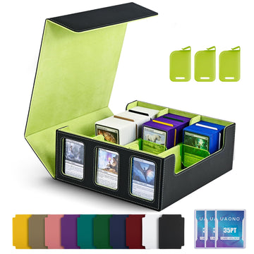 Card Storage Box For Trading Cards, 1800+ Commander Deck Box For Mtg With Display Window, Toploader Card Case Fits Magic Tcg Ptc