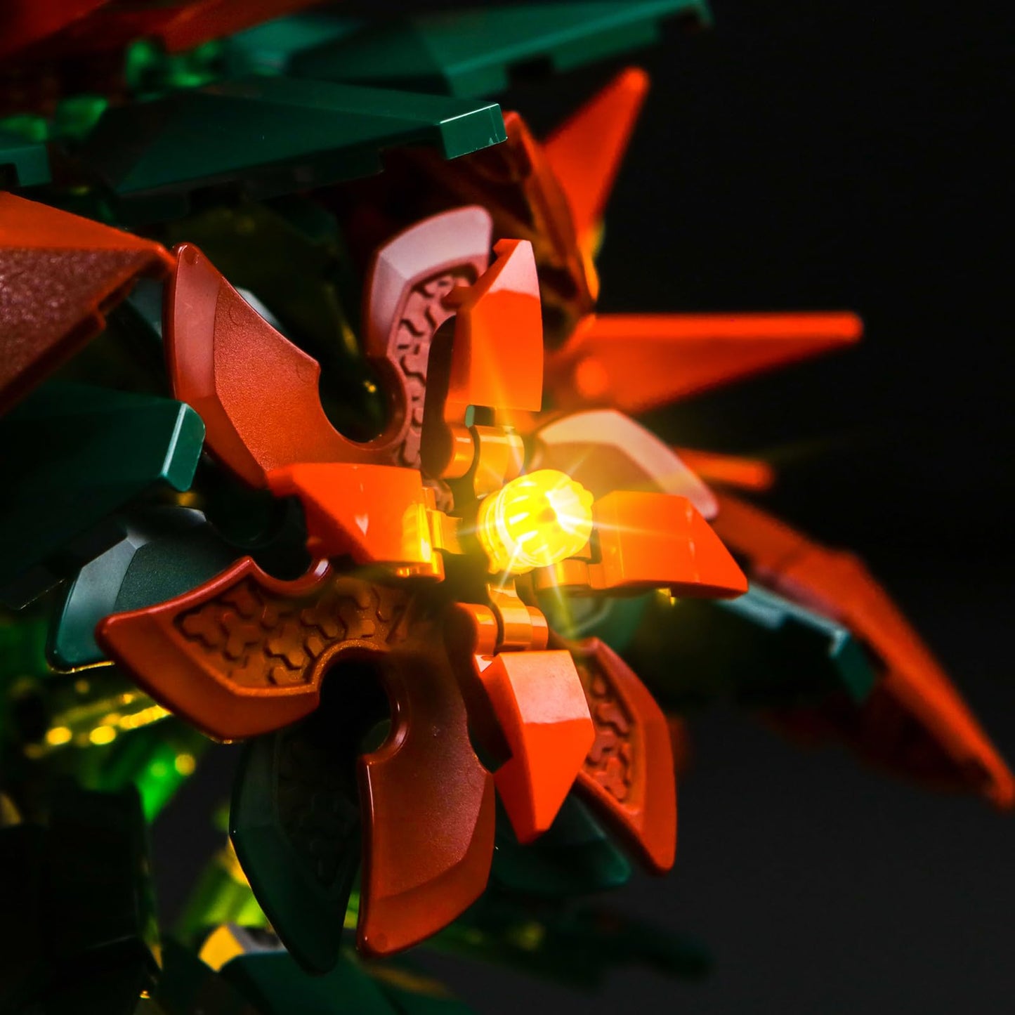 Brickbling Light Only, Compatible With Lego Icons Poinsettia Flower Décor, Led Lighting Compatible With Lego 10370 - Light Kit Only, Not Come With Model