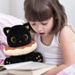 Hagusahuo Black Cat Plush Toy, 8" Cute Stuffed Animal, Polyester, Chocolate Black, Kawaii Gift for Kids & Adults