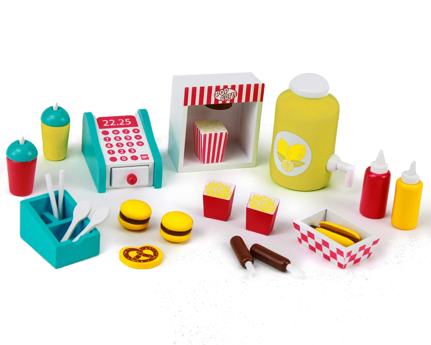 Playtime By Eimmie 18 Inch Doll Furniture - Hot Dog Food Cart And Dolls Accessories - Wooden Playsets - Fits American, Generation, My Life & Similar 14”-18” Girl Dolls Stuff - Girls Toys