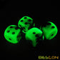 Bescon Two Tone Glowing Dice D6 16mm 12pcs Set Spooky Rocks, 16mm Six Sided Die (12) Block of Glowing Dice