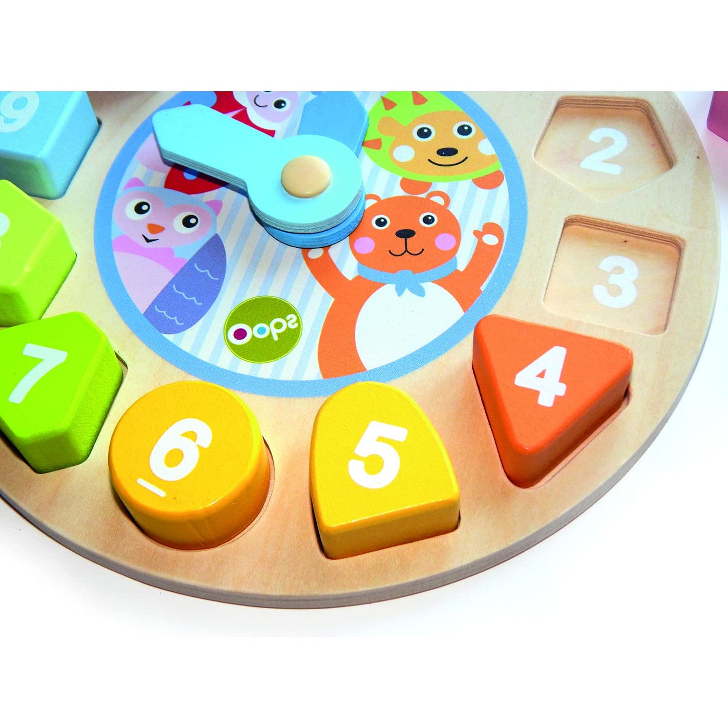 Oops Wooden Teaching Clock Preschool Time Activity My Clock Blocks