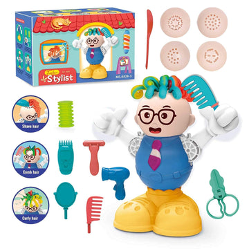 HASAYAQI Cuts Stylist Hair Salon Tools Playset,Playdough Sets for Kids Ages 4-8 Pretend Play Toys Sets for Kids Ages 2-4 Gift fo