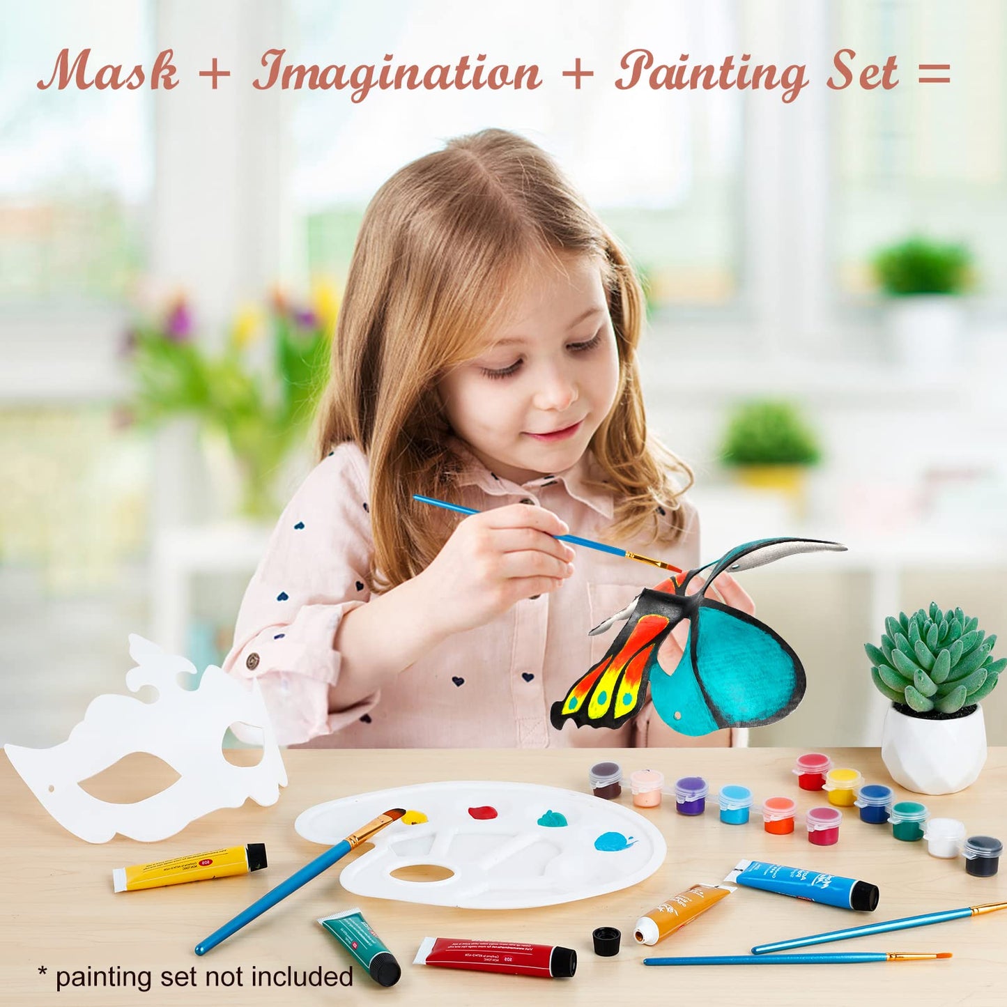 Coxeer White Masquerade Mask, 24Pcs Unpainted Blank Animal Half Masks for Halloween Cosplay, Birthday Party Favors, Fall Classro