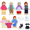 Onest 11 Pieces Wooden Dollhouse Family Set Mini People Figures Sets Dollhouse Dolls Wooden Doll Family Pretend Play Figures Accessories For Pretend Doll House Toy