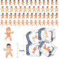 JUXINGDAZYF 180 Mini Plastic Baby Dolls - 1 Inch, Assorted Colors (Black, Latin, White) for Baby Shower Favors & Crafting