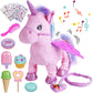 Remote Control Electronic Plush Unicorn Toy Pet for Girls 2-4 3-6 Years Old Interactive Walking Wiggle Bottom RC Leash Pink Unicorn Toy for 5 Years Old Toddler Kids Christmas Birthday Gift
