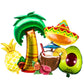 Party Decorz Hawaiian Foil Balloons Set of 5pcs(1pcs Tree Balloon+1pcs Pineapple Balloon+1pcs Sombrero Balloon+ 1pcs Coconut Bal