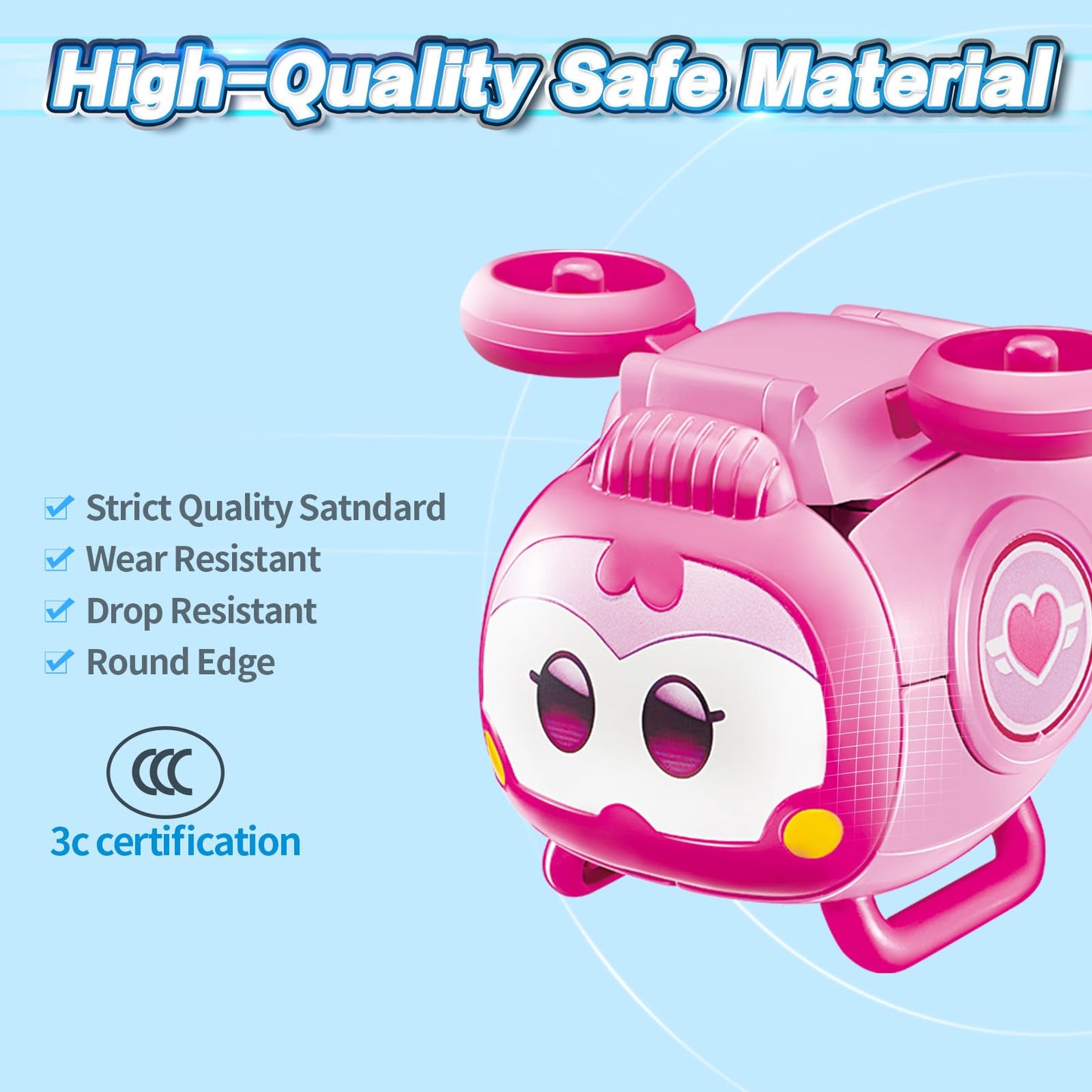 Super Wings 2-in-1 Transforming Mech Robot, 2.4 Dizzy Pet & 4.3 Mecha Mode, Pink Transformer Toy for Boys & Girls Ages 3
