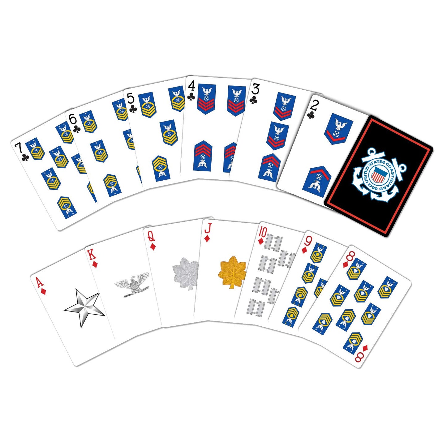 Military Gift Shop Coast Guard Playing Cards - Professional Quality Uscg Deck Of Cards - Coast Guard Gifts | Disabled Usmc Vet Owned Small Business