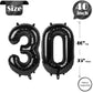 30 Balloon Number, Black Number 30Th Birthday Balloons 40 Inch, 30 Years Old Black Birthday Decorations For Men Women, 30Th Anni