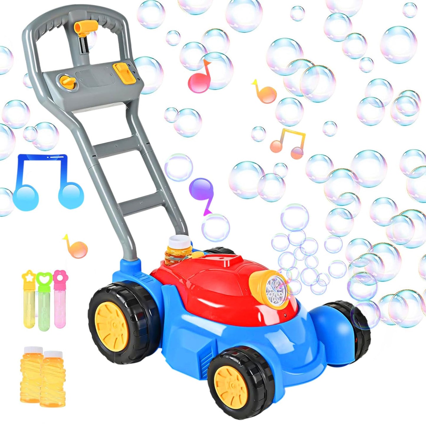 Upgraded Bubble Lawn Mower Toddler Toys, Kids Bubbles Toys For Boys Girls Age 1 2 3 4 5 6 Year Old, Toddler Birthday Outdoor Par