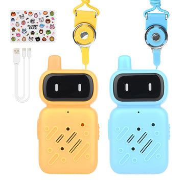Mafiti Kids Walkie Talkies Rechargeable 2 Pack Mini Robots 1000Ft Range Single Channel Toys For Boys Girls Age 4 5 6 7 8-10 Year